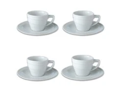 BergHOFF Essentials 3.5oz Porcelain Espresso Cup & Saucers, Set Of 4