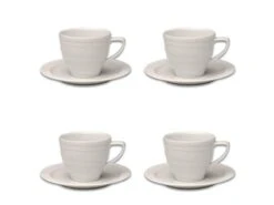 BergHOFF Essentials 6oz Porcelain Cup And Saucer, Set Of 4
