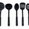 BergHOFF Studio 5Pc Nylon Cooking Utensil Set Skimmer Slotted Turner Slotted Spoon Soup Spoon Ladle Black Wide Handle With Hanging Ring Everyday Use -BergHOFF Shop Berghoff 2211327 1