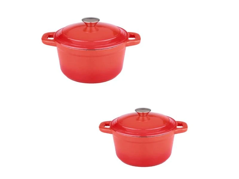 BergHOFF Neo 4Pc Cast Iron Set, 3Qt Covered Dutch Oven & 7Qt Covered Stockpot, Orange 3 BergHOFF Neo 4Pc Cast Iron Set, 3Qt Covered Dutch Oven & 7Qt Covered Stockpot, Orange