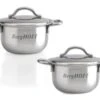 BergHOFF 2.5" Stainless Steel Covered Mini Pots, Set Of 4 1 BergHOFF 2.5" Stainless Steel Covered Mini Pots, Set Of 4 -BergHOFF Shop Berghoff 2211687 1