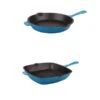 BergHOFF Neo 2Pc Cast Iron Set, 10" Fry Pan & 11" Grill Pan Set, Blue -BergHOFF Shop Berghoff 2211789 1