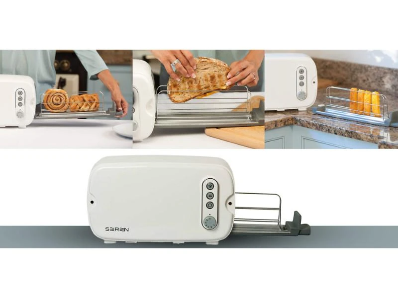 BergHOFF Seren Side Loading Toaster With Cool Touch Exterior And Removable Crumb Tray, With Cream Front Panel/ Serving Tray 4 BergHOFF Seren Side Loading Toaster With Cool Touch Exterior And Removable Crumb Tray, With Cream Front Panel/ Serving Tray - Image 2