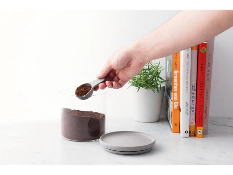 BergHOFF Leo 5" Glass Food Container With Spoon, Grey 4 BergHOFF Leo 5" Glass Food Container With Spoon, Grey - Image 2